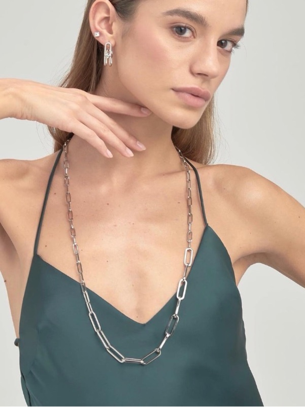 Brosway Italia Emphasis Silver Paperclip Link Chain Necklace New 31" pandora
